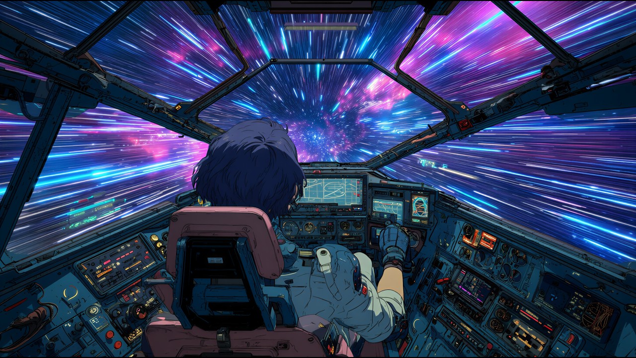 Synthwave Space Drive 🌌 Cosmic Night Cruise Retro Cyberpunk Mix