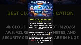 BEST CLOUD CERTIFICATION 2026 THAT GETS YOU HIRED IN 2026..#aws #gcp #azure