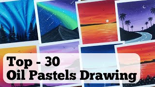 30 Easy Oil Pastels Drawing for Beginners | Nature Drawing for Beginners | Naveen Art screenshot 3