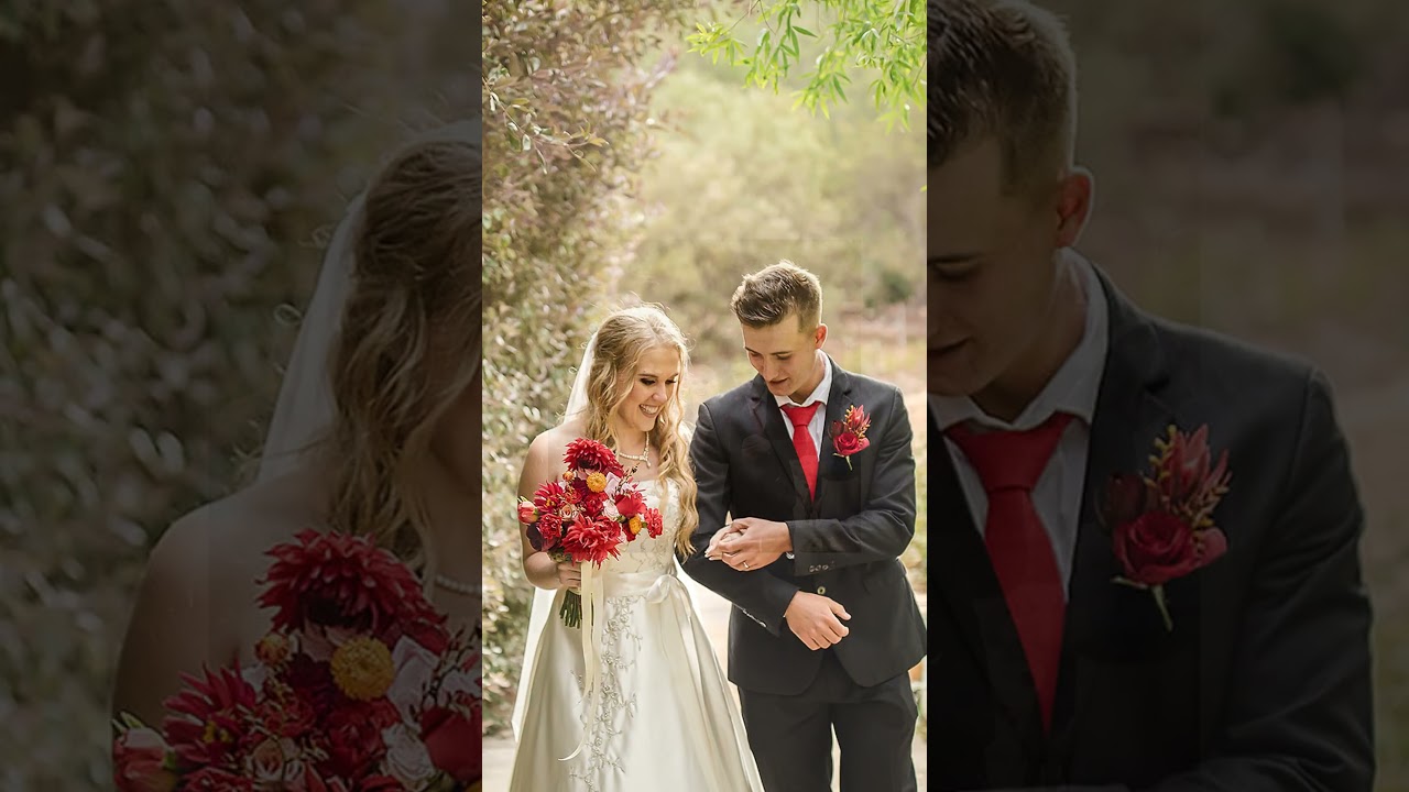 Autumn wedding during stormy weather. 