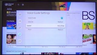 how to turn samsung tv voice guide on & off