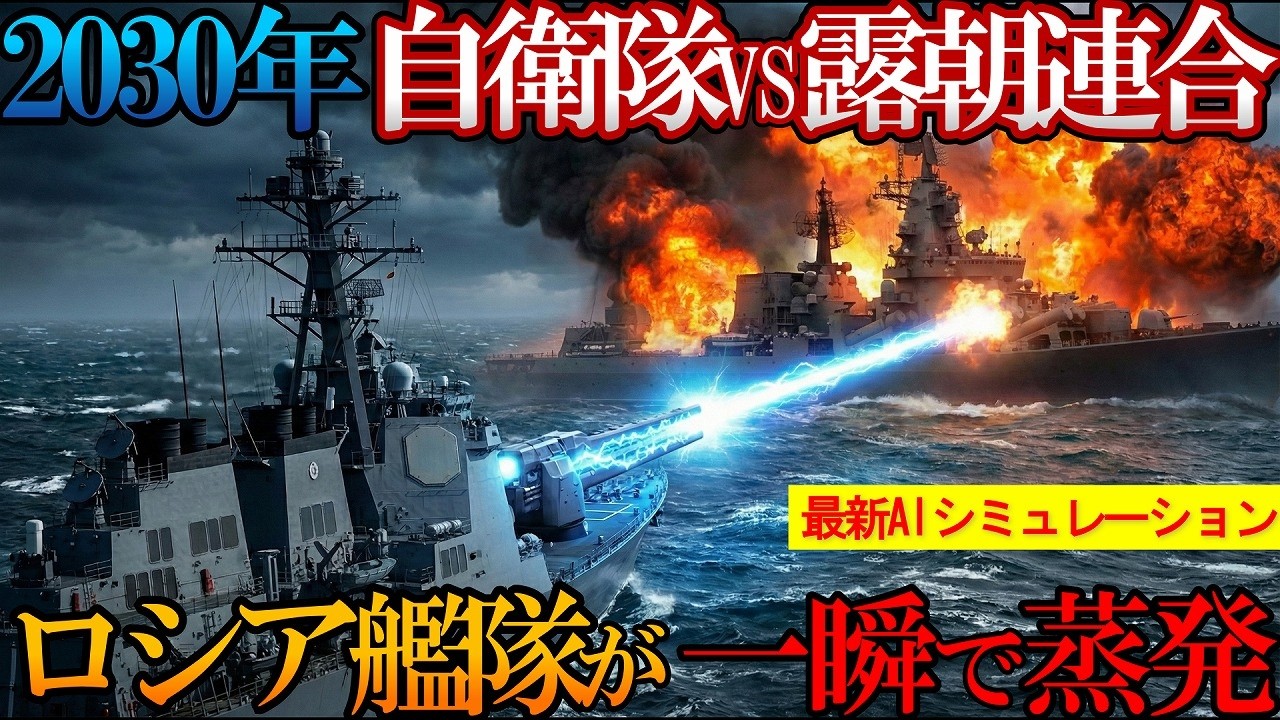 【日本の最強兵器】もしもロシアと北朝鮮が侵攻してきたら？宇宙戦と最新レールガンの圧倒的威力で侵略軍を沈める衝撃の結末。【最新AIシミュレーション】