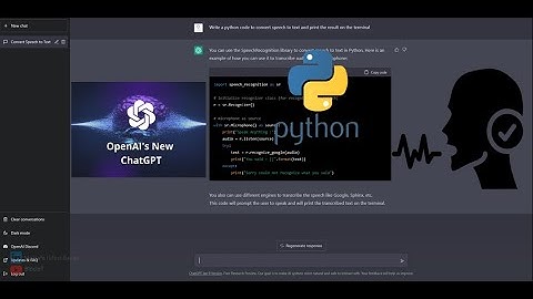 9- I Asked ChatGPT to Write a Python Code for Speech Recognition and the Result was Very Impressive!