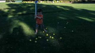 Jett Playing Golf with Daddy