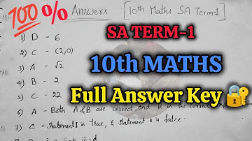 10th Full Answers | 10th 💯MATHS SA Term-1 Full Answer Key 🗝 2024-2025 | 10th 💯MATHS SA TERM-1 KEY🔐🗝️