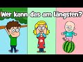 ♪ ♪ Kinderlied Mitmachlied - Wer kann das am längsten? - Hurra Kinderlieder