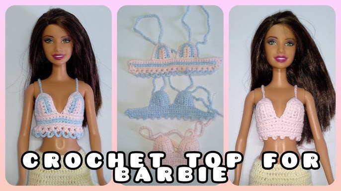 Roupa para Boneca Barbie Curvy Biquíni de Crochê Vintage