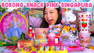 BORONG SNACK PINK SINGAPURA ?! POPCORN KUROMI , PERMEN TERASEM 🤯😱🍭🍫🍬