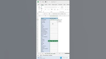Trick 350: Let me show you How to sort data by text length in excel #interviewexcel #excelshortcuts🔥