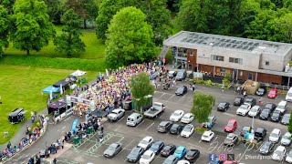Newtown Powys 10k run 2024 from above.