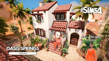 The Sims 4 Mediterranean Tiny Home 🌿 | Stop Motion Build | No CC | Oasis Springs Save File