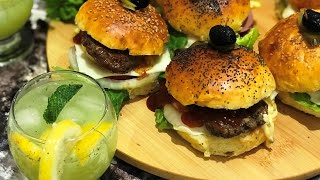 Hamburger macMaison + Mojito | سر خبز همبرغر  المطاعم الامريكية + موخيتو