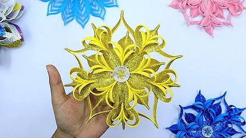 Beautiful Snowflakes From Glitter Foamiran ❄ Christmas Decoration Ornaments 🎄 DIY Christmas Crafts