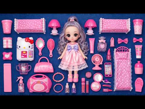 7 Minutes Satisfying with Unboxing Barbie Doll Pink Bedroom,Kitchen Collection Review Toys | ASMR 79
