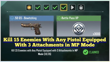 COD Mobile Kill 15 Enemies With Any Pistol Equipped With 3 Attachments in MP Mode Task Complete