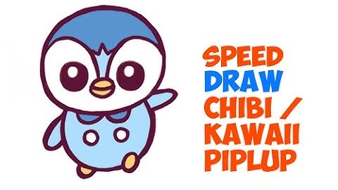 Speed Draw: Piplup (Drawing Pokemon Chibi or Kawaii style)