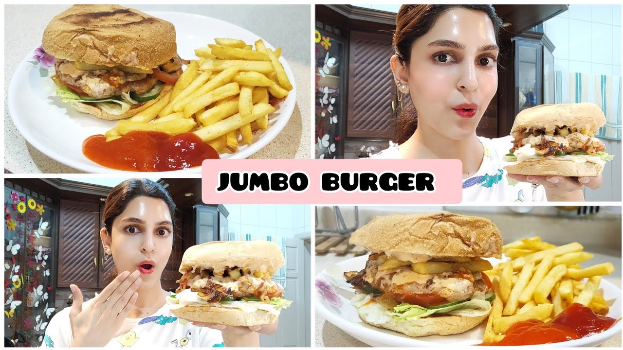 JUMBO BURGER RECIPE / YUMMIEST BURGER YouTube