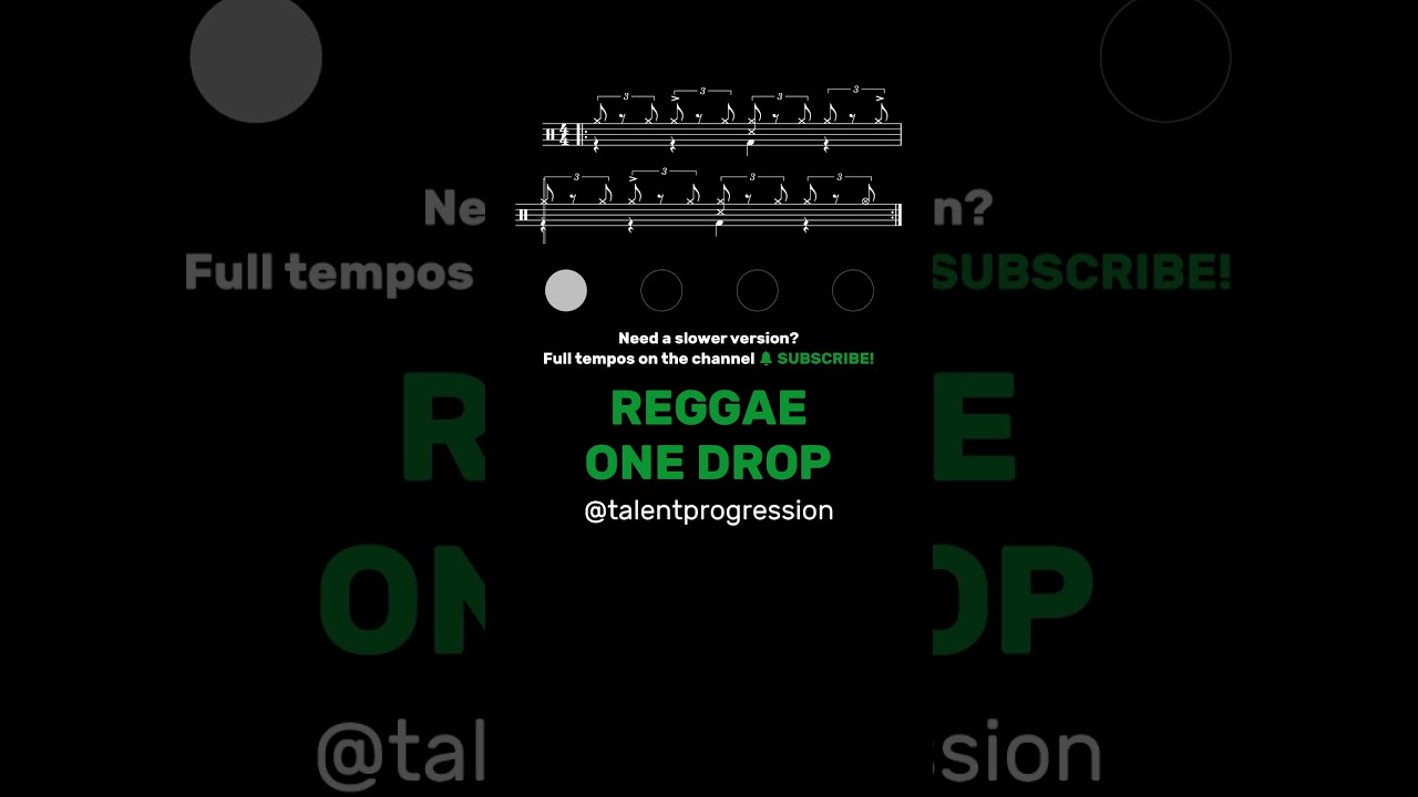 Reggae One Drop Drum Tutorial Sheet Music Play Along 100 BPM Shorts