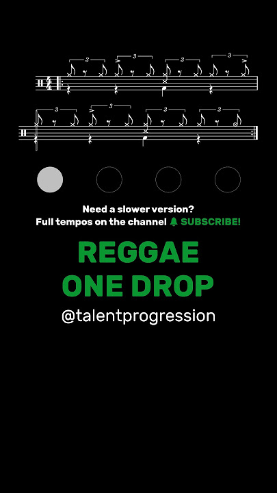 Reggae One Drop │ Drum Tutorial │ Sheet Music   Play-Along | 100 BPM  #Shorts