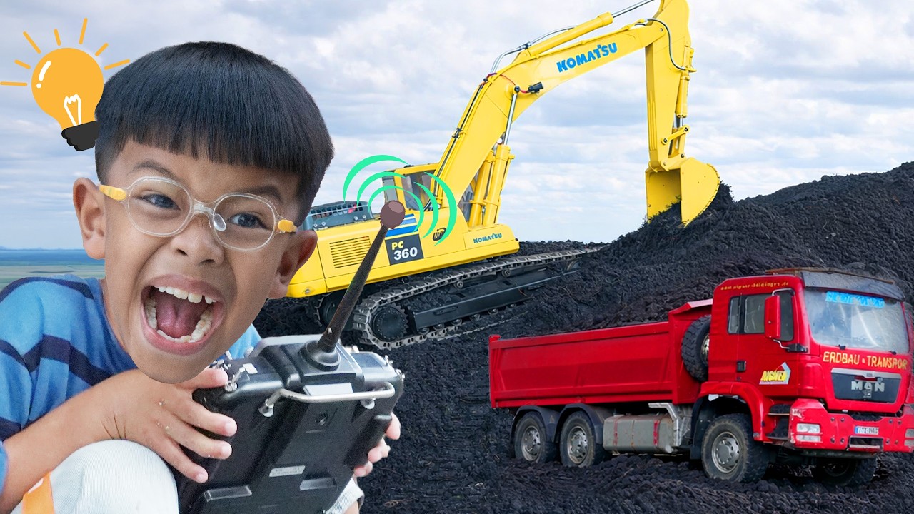 แม็คโครตักดิน รถดั้มส่งดินแปลงผัก พี่ปลื้ม