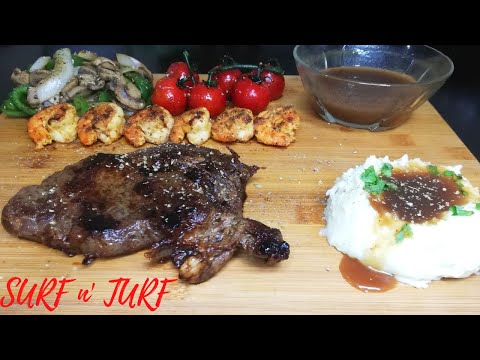 Steak And Shrimp - Surf And Turf - Filet Mignon Recipe With Shrimp And Lemon Butter Pan Sauce!. 