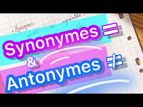 Synonymes et antonymes