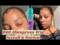 $60 Aliexpress Human Hair Wig Review &amp; Install Using Got2b High Instant Hold Hairspray