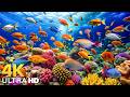 AQUARIUM 4K (ULTRA HD) - Beautiful Fish Swimming &amp; Colorful Sea Life Video 🐠 Deep Sleep Music #2