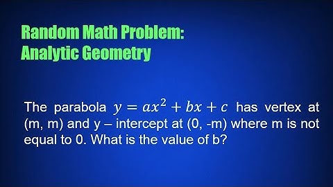 Random Math Problem: Analytic Geometry