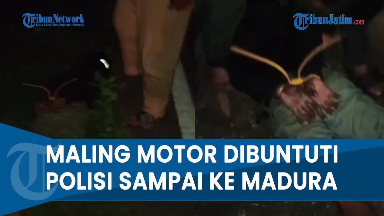 POLISI BUNTUTI MALING BARU MENCURI MOTOR di Rungkut Surabaya, Langsung Dibawa ke Bangkalan
