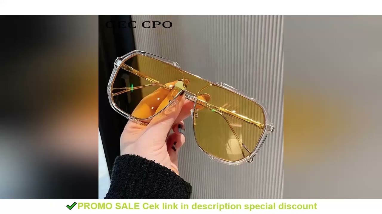 Oversized Sunglasses Women 2023 New Unique One Piece Fashion Sunglasses For Men UV400 Punk Glasses T
