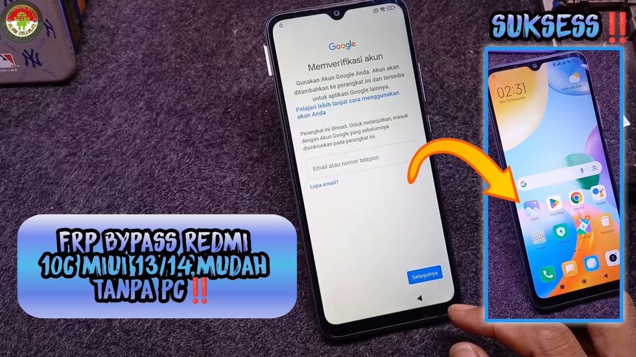 FRP BYPASS REDMI 10c MIUI 13/14,MUDAH TANPA PC‼️