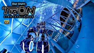 TRON Lightcycle Run Roller Coaster at Night 4K POV with Queue Walt Disney World 2024 03 11