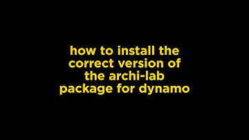 How to Install the Correct Version of the archi-lab Package in Dynamo for Revit