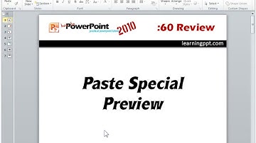 Preview of the paste special feature in PowerPoint