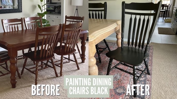 Furniture Makeover: Spray Painting Wood Chairs  Painted wood chairs, Spray  paint wood, Painted wooden chairs