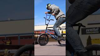 Double Decker Bmx Bike In The Skatepark💥 Managed To Pull A Barspin On The Beast!! #Bike #Bmx #Mtb