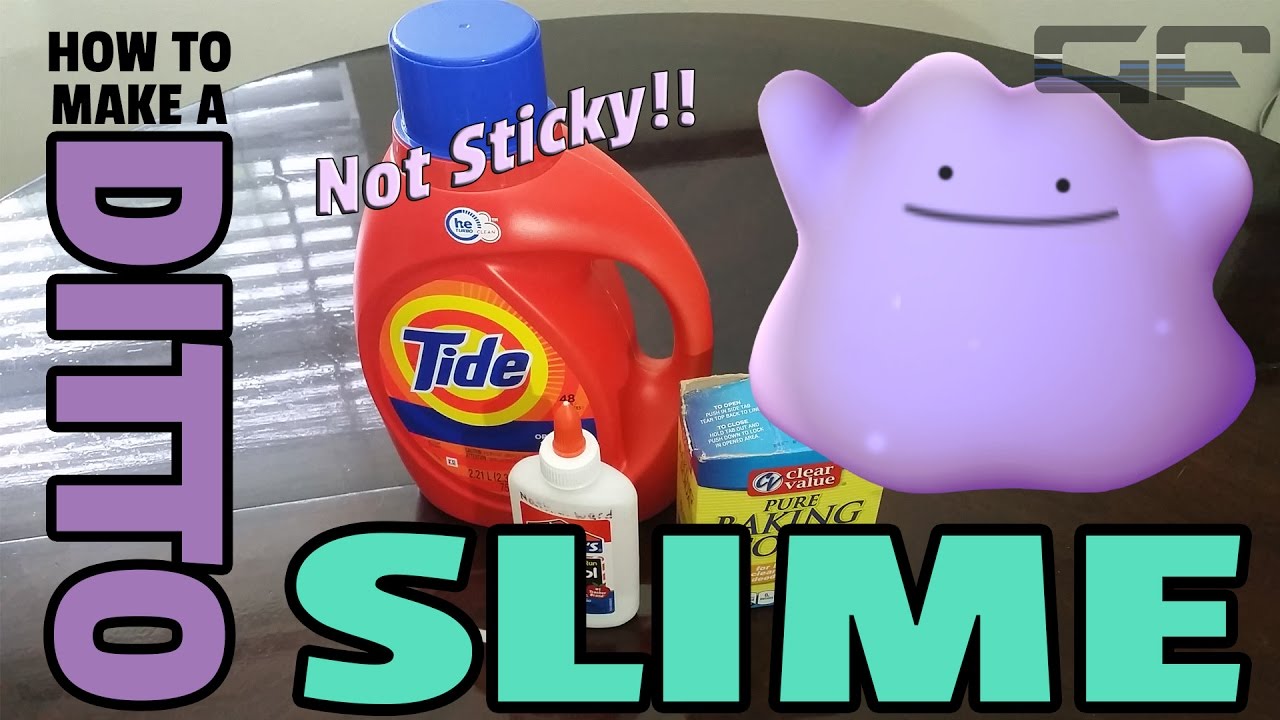 HOW TO MAKE SLIME! Non Sticky Slime! Make your own Ditto Pokemon at