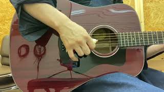 GUILD D-125 NAT 単板 ネック補修歴あり。エレアコ仕様 Guild D-125 Cherry Red - YouTube