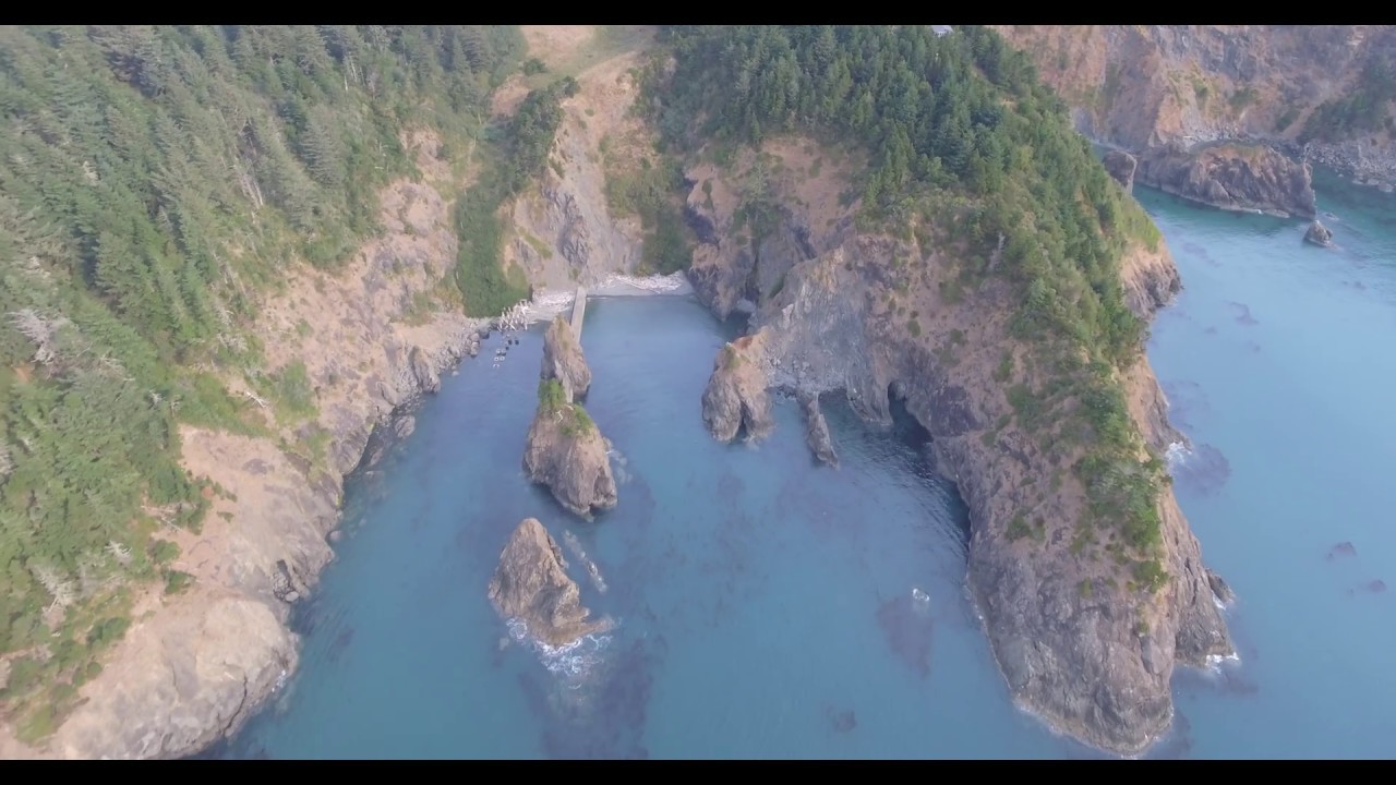 4k aerial view of coast line of Port Orford Oregon YouTube