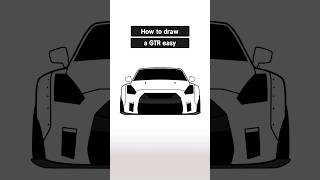 How to Draw a Nissan GTR R35 Easy | Step by Step Car Drawing