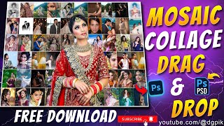 Free PSD Mosaic Collage Photo Frame Design for Photoshop | Drag and Drop Templates screenshot 5
