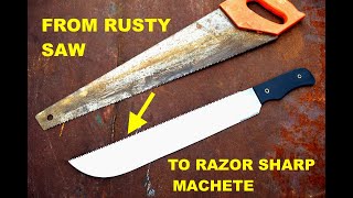 Turning an Old Saw into a Razor Sharp Machete by Miller Knives 747,828 views 4 years ago 6 minutes, 50 seconds