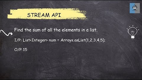 Java 8 Stream API -22 Find the sum of all the elements in a list.