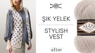 : Alize Superlana Klasik ile Sik Yelek  Stylish Vest   