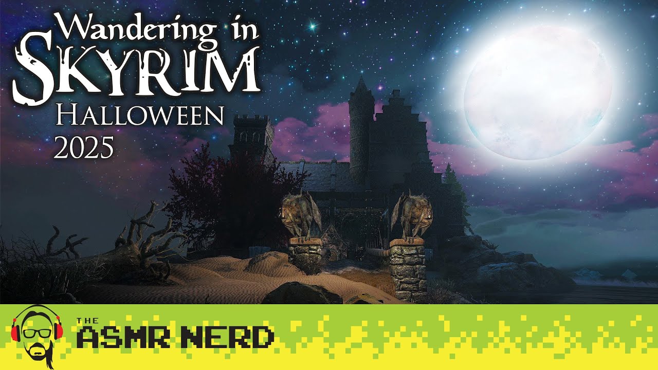 ASMR | Wandering in Skyrim Halloween 2025 🧛‍♂️💀 [tingly whispering & relaxing ambient sounds]