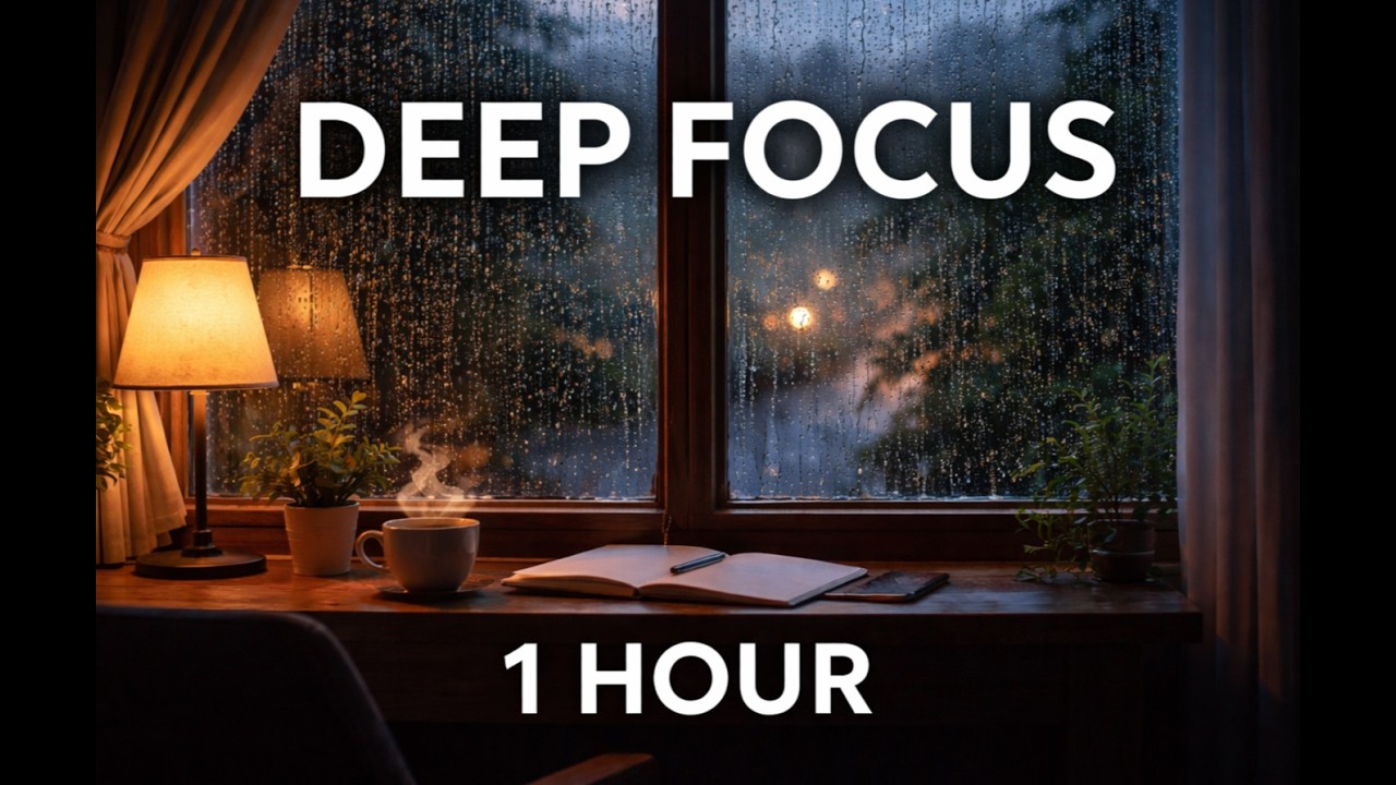 Deep Focus Piano – Rain Study Music for Concentration (1 Hour)