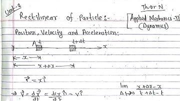 Unit-2||Rectilinear of Particle|Applied Mechanics-II(Dynamics)||Theory notes|BE Civil 2nd semester
