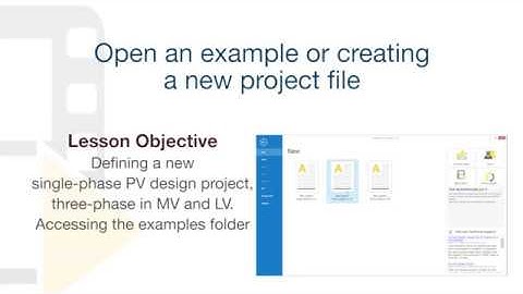 Solarius PV Tutorial - Open an example or create a new project - ACCA software