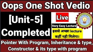 OOPs Aktu Unit 5 | Object Oriented Programming Aktu |Pointer| Inheritance & type |Constructor & type Guide